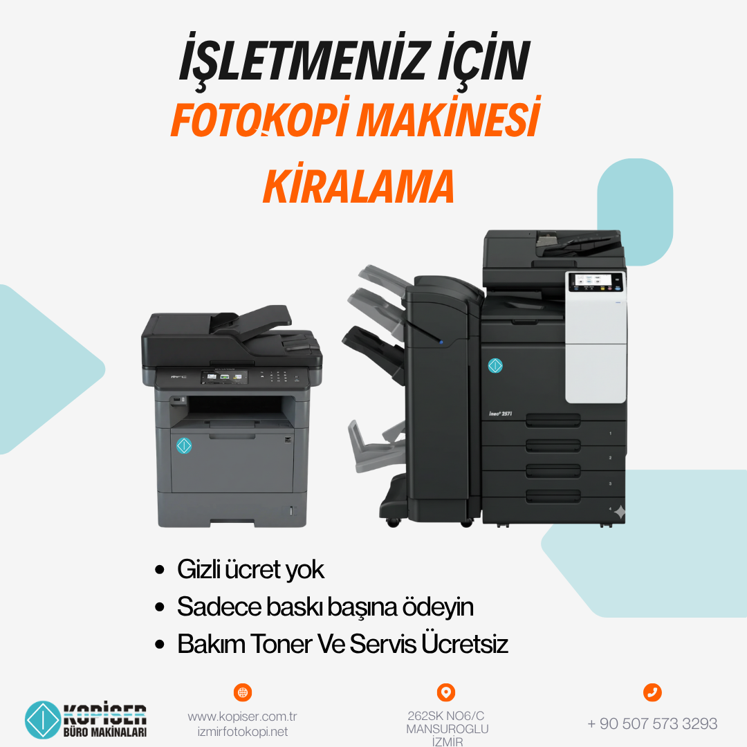 İzmir'de Eğitim Kurumları ve Kırtasiyeler İçin Fotokopi Makinesi Kiralama Rehberi